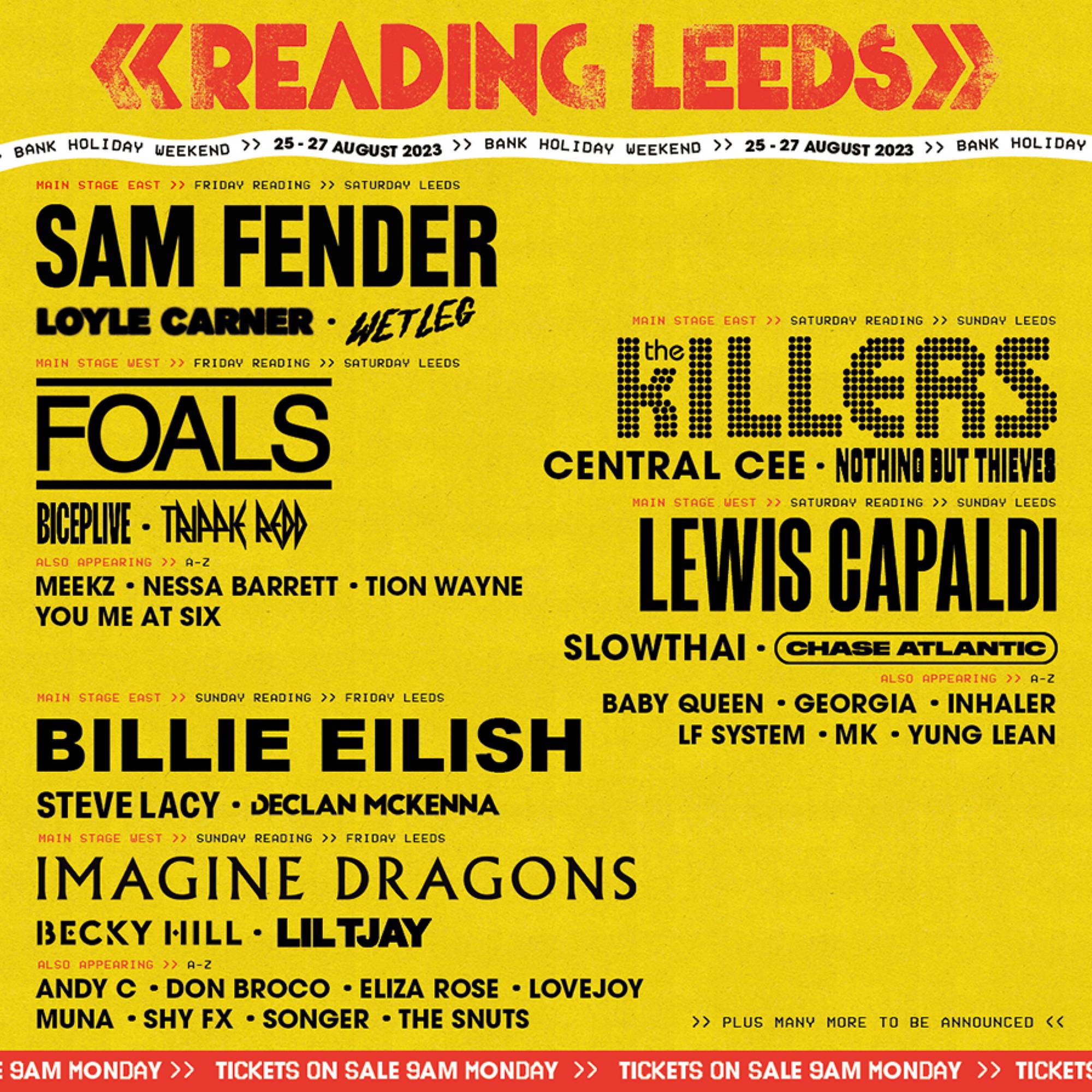 Les six têtes d'affiche et les premiers grands noms de la programmation ont été révélés pour Reading & Leeds 2023. Crédit : Presse