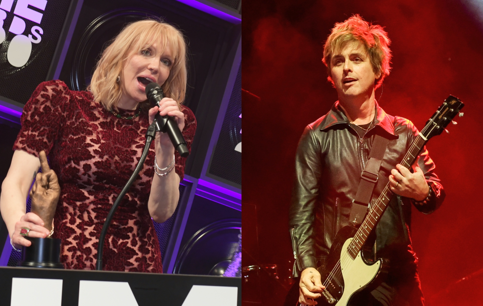 Courtney Love joue "Celebrity Skin" de Hole avec Billie Joe Armstrong
