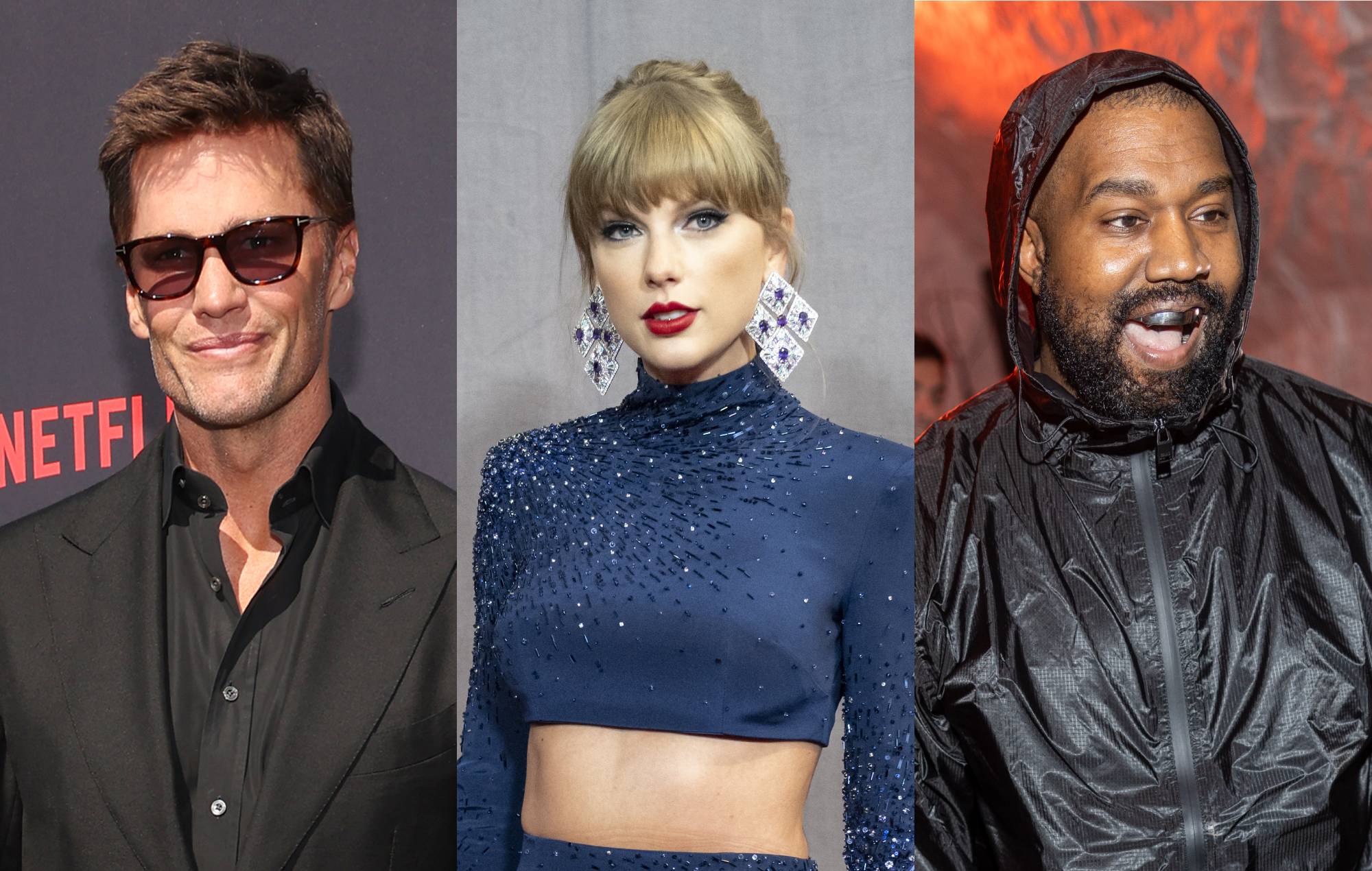 Tom Brady prend des photos de Taylor Swift et Kanye West pendant le rôti de Netflix