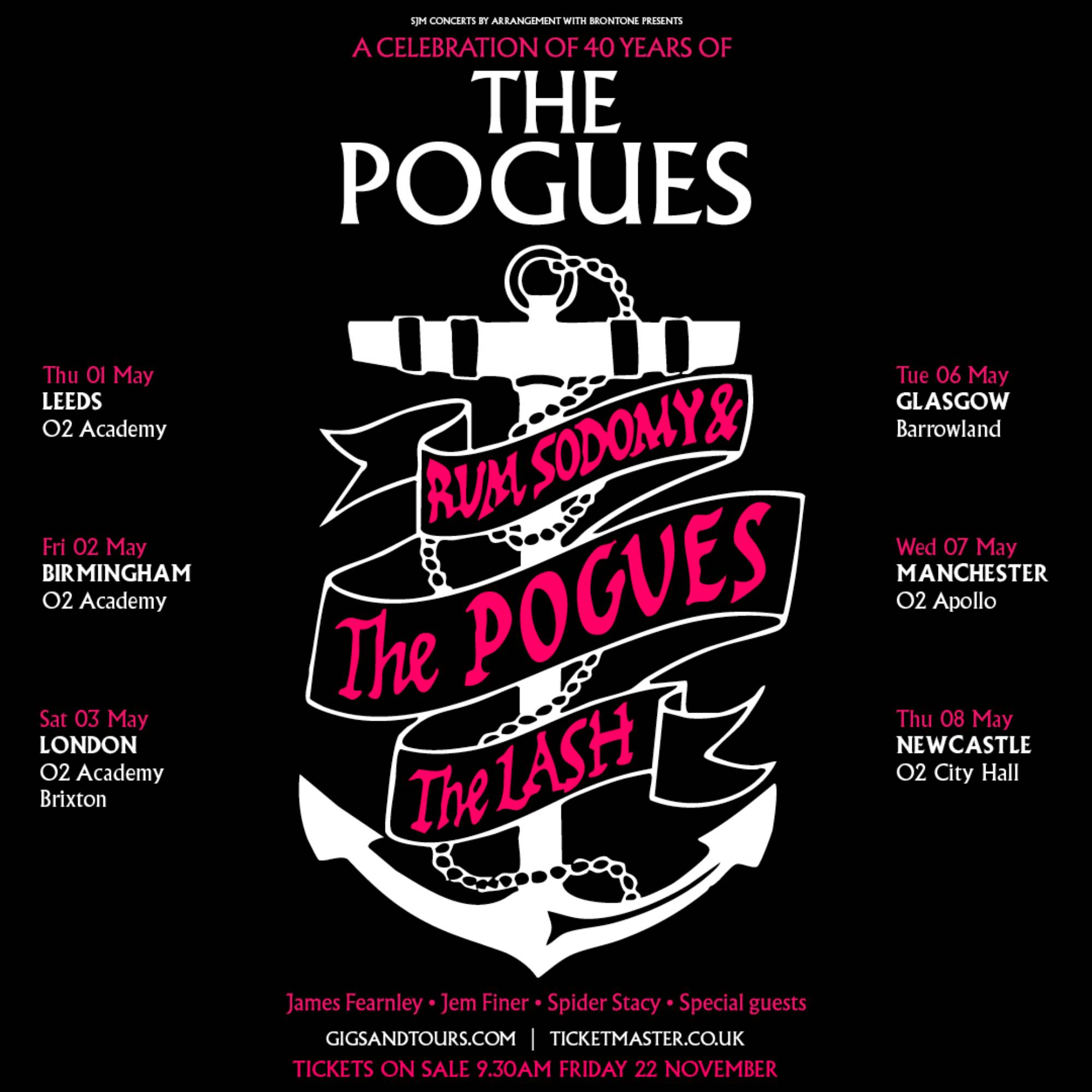 Affiche de la tournée des Pogues au Royaume-Uni et en Irlande 2025. Crédit : PRESSE