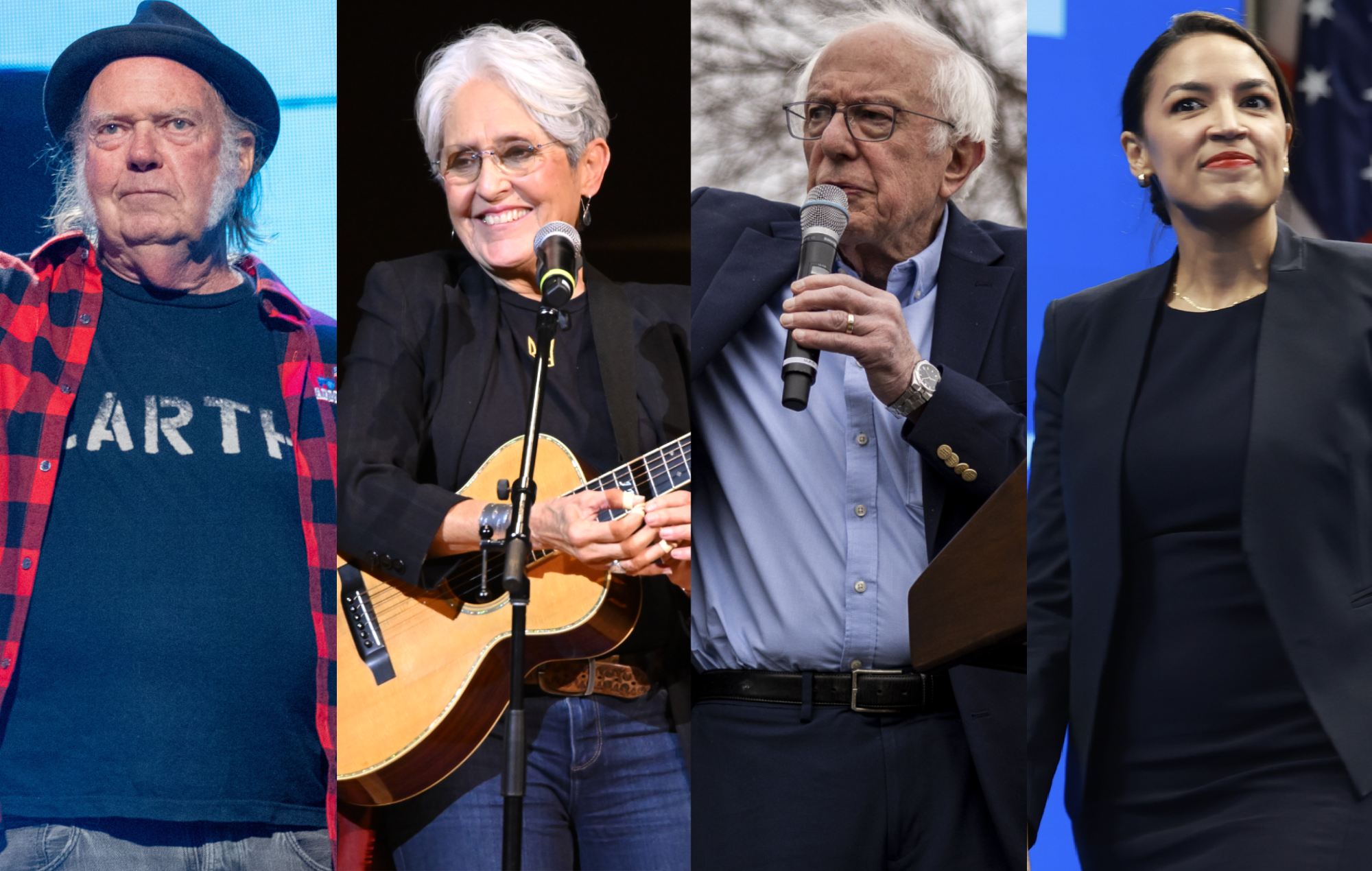 Neil Young et Joan Baez devaient rejoindre Bernie Sanders et Alexandria Ocasio-Cortez pour l'événement «Fighting Oligarchy»