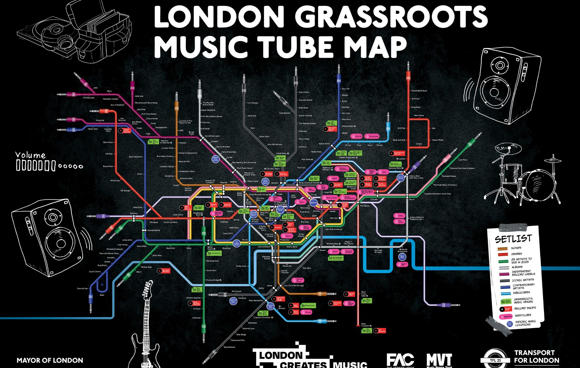 Londres lance la carte des tubes des lieux de musique de la ville