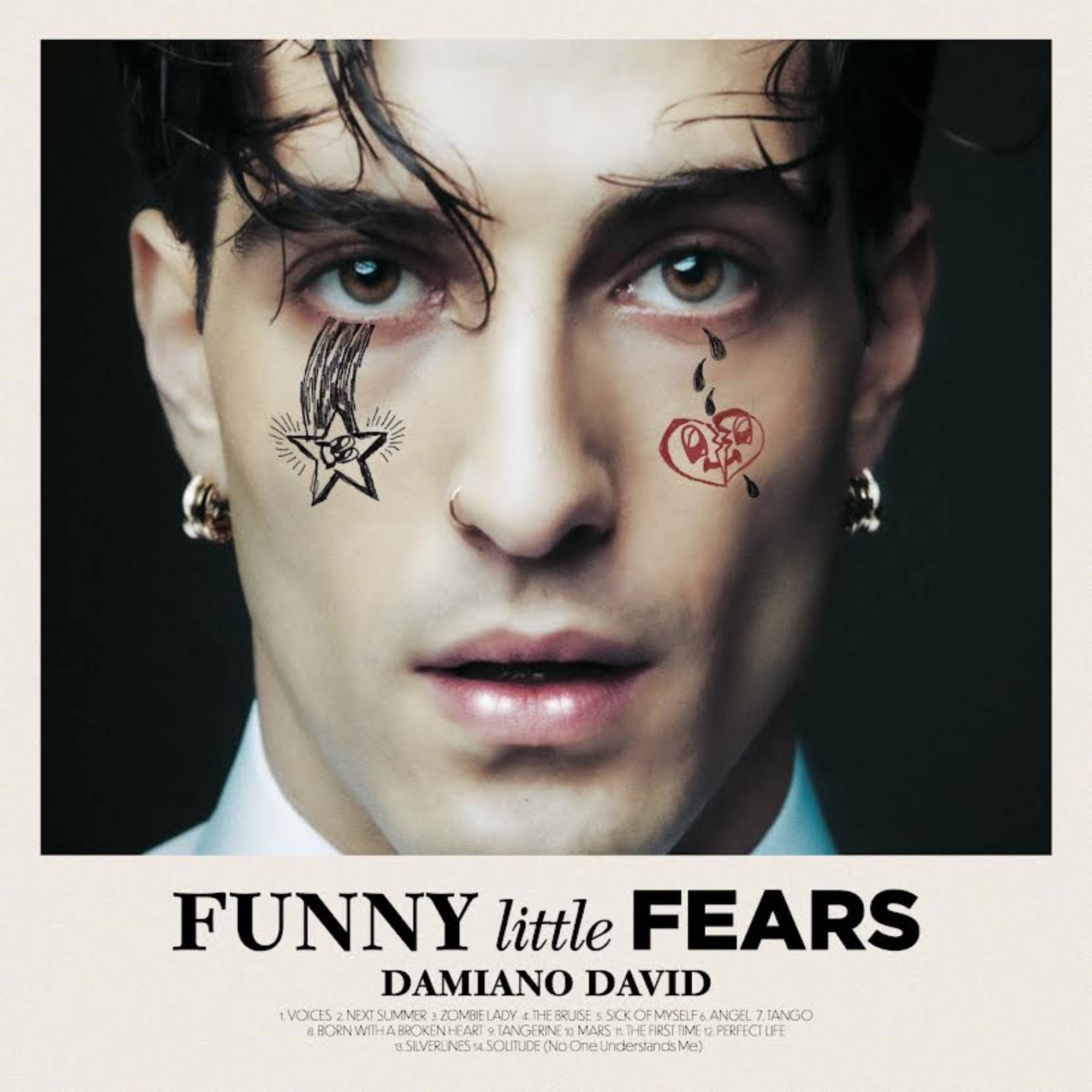 Les illustrations de l'album de Damiano David 'Funny Little Fears'.