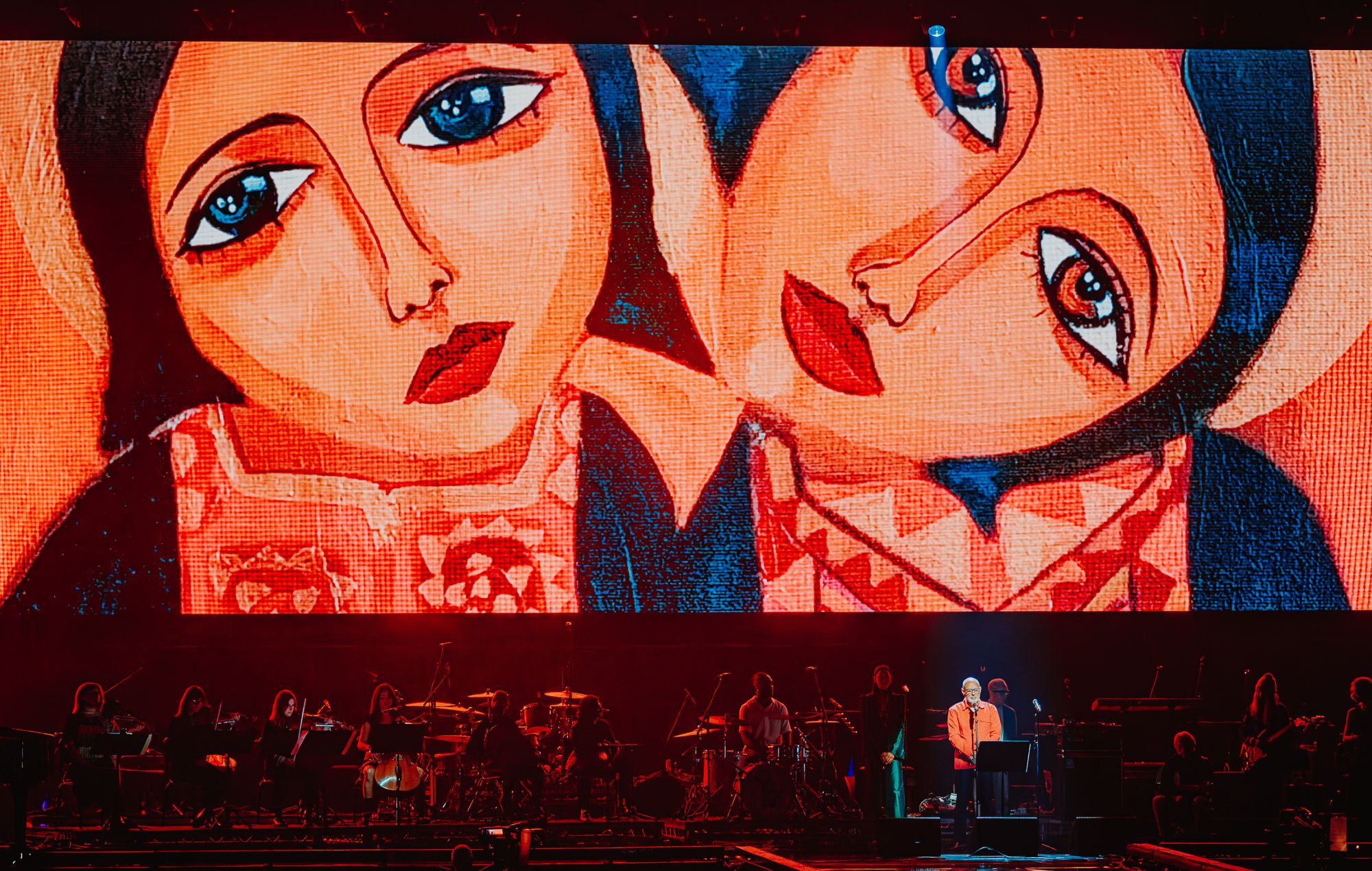 Brian Eno au spectacle «Together for Palestine». Crédit: Luke Dyson