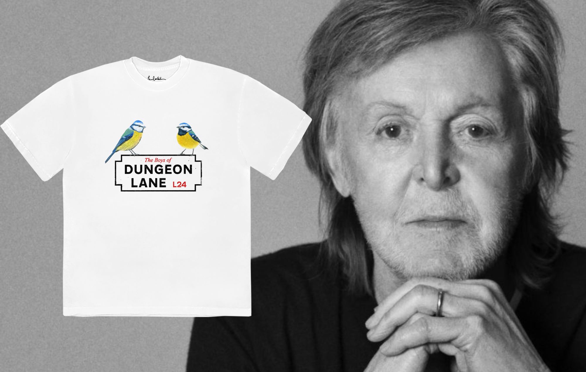 Stella McCartney lance le t-shirt exclusif Paul McCartney « The Boys of Dungeon Lane » en édition limitée