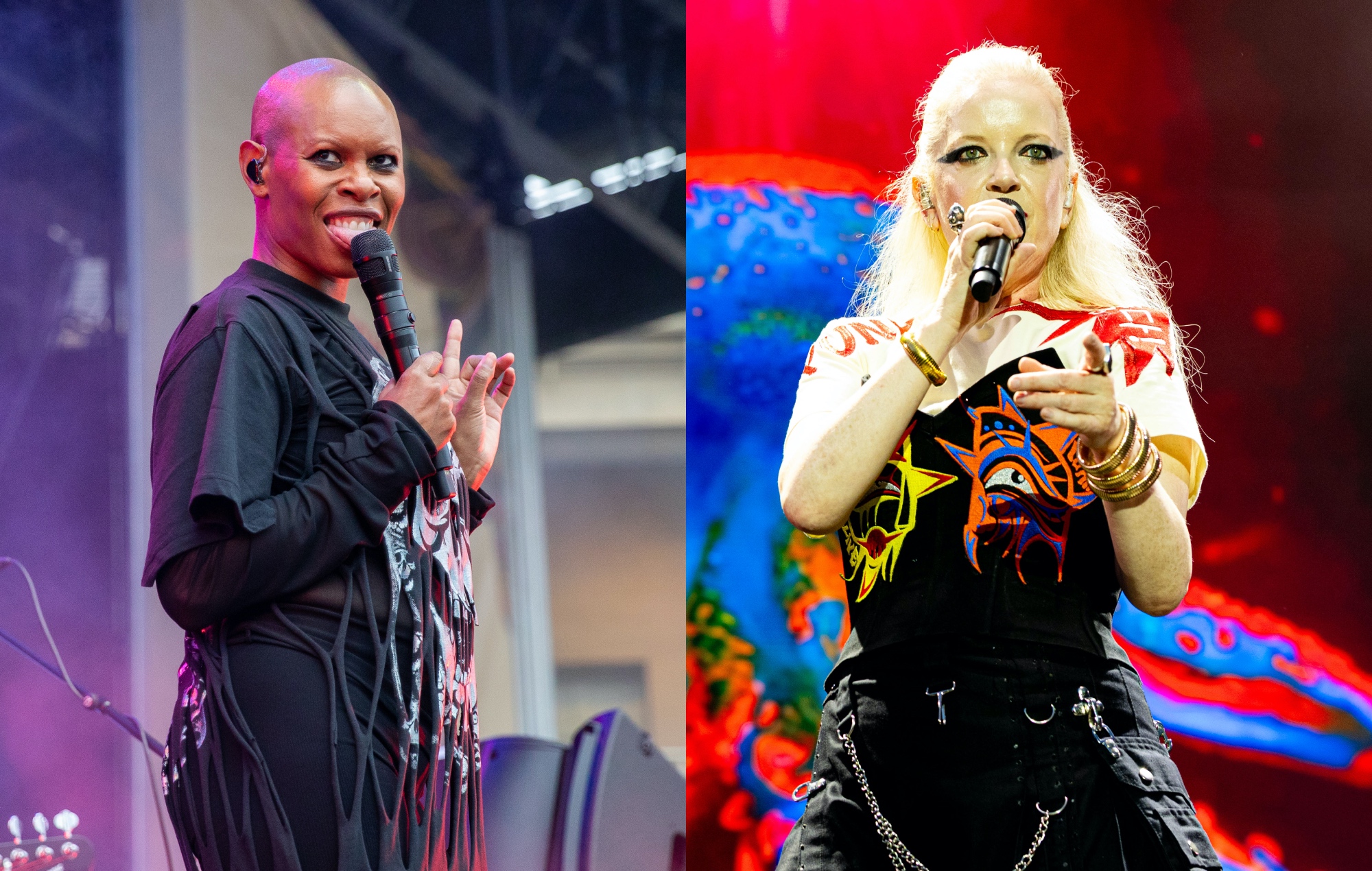 Regardez Skunk Anansie sortir les parapluies pour rejoindre Garbage sur scène pour « Only Happy When It Rains » à la fin de la tournée co-titre : « Voilà à quoi ressemble la véritable fraternité et fraternité »