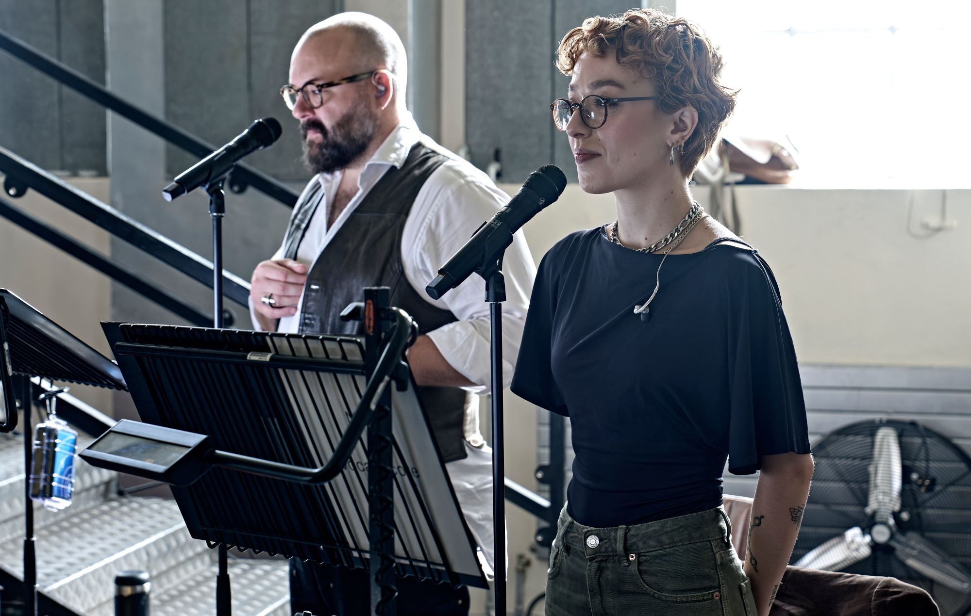 Répétitions pour Thom Yorke et le lancement de « Hamlet to the Thief » par la RSC au Barbican Theatre de Londres. Crédit : Manuel Harlan